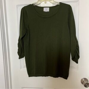 Absolutely Deep Olive Green 3/4 sleeve sweater